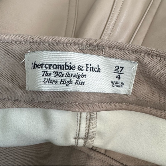 Abercrombie & Fitch NWT Faux Leather The 90's Straight Ultra High Rise Pants - Picture 6 of 9
